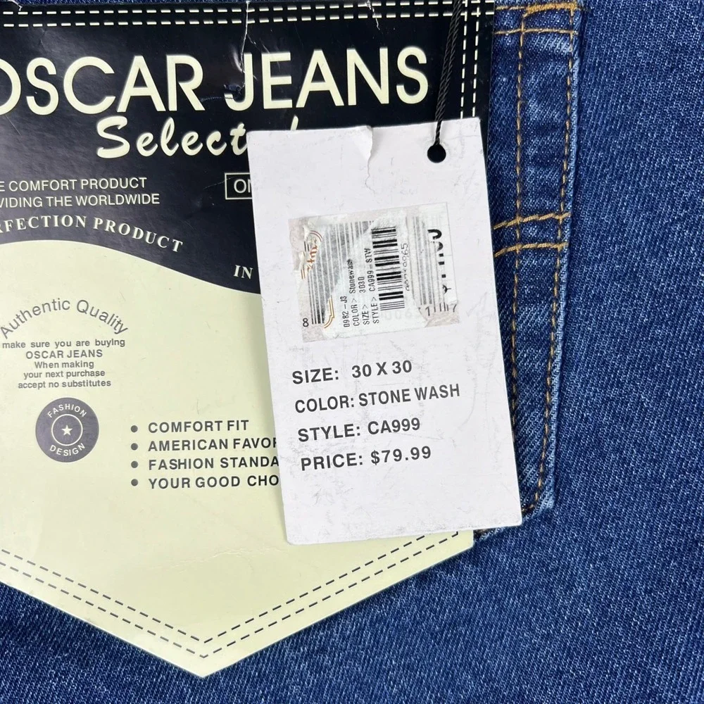 Oscar Jeans Women's 30x30 Blue‎ Stonewash Selected Straight Leg 100% Cotton NWT